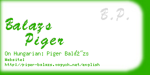 balazs piger business card